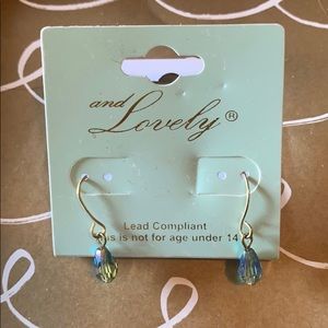 NWT gold tone and iridescent earrings